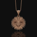 Load image into Gallery viewer, Greek Pendant, Helios Necklace, Sun God, God Of The Sun, Vergina Sun Pendant, Greek God, Silver Sun Pendant, Gold Sun Pendant Rose Gold Matte
