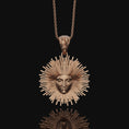 Load image into Gallery viewer, Greek Pendant, Helios Necklace, Sun God, God Of The Sun, Vergina Sun Pendant, Greek God, Silver Sun Pendant, Gold Sun Pendant Rose Gold Finish
