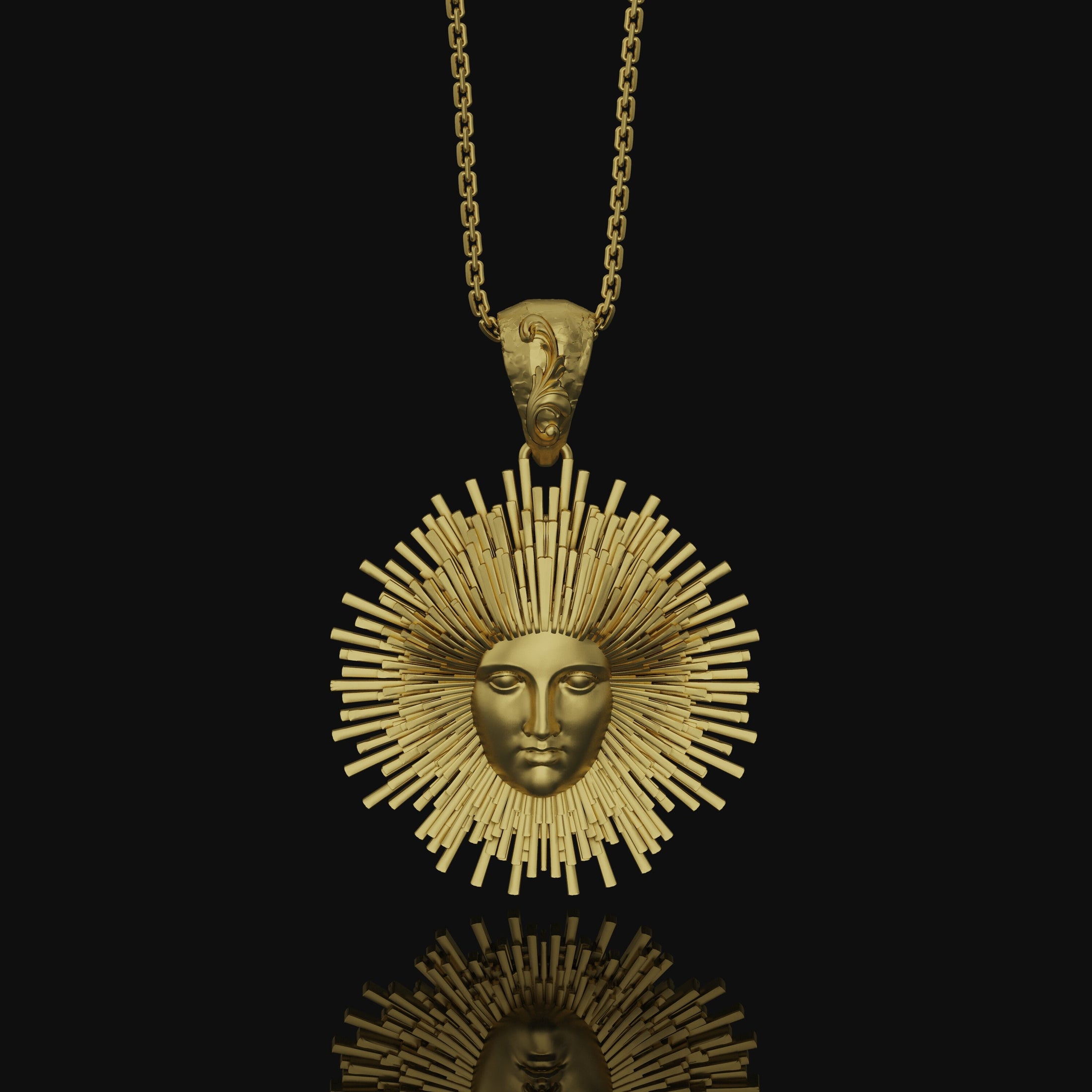 Greek Pendant, Helios Necklace, Sun God, God Of The Sun, Vergina Sun Pendant, Greek God, Silver Sun Pendant, Gold Sun Pendant Gold Finish