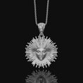 Load image into Gallery viewer, Greek Pendant, Helios Necklace, Sun God, God Of The Sun, Vergina Sun Pendant, Greek God, Silver Sun Pendant, Gold Sun Pendant Polished Finish
