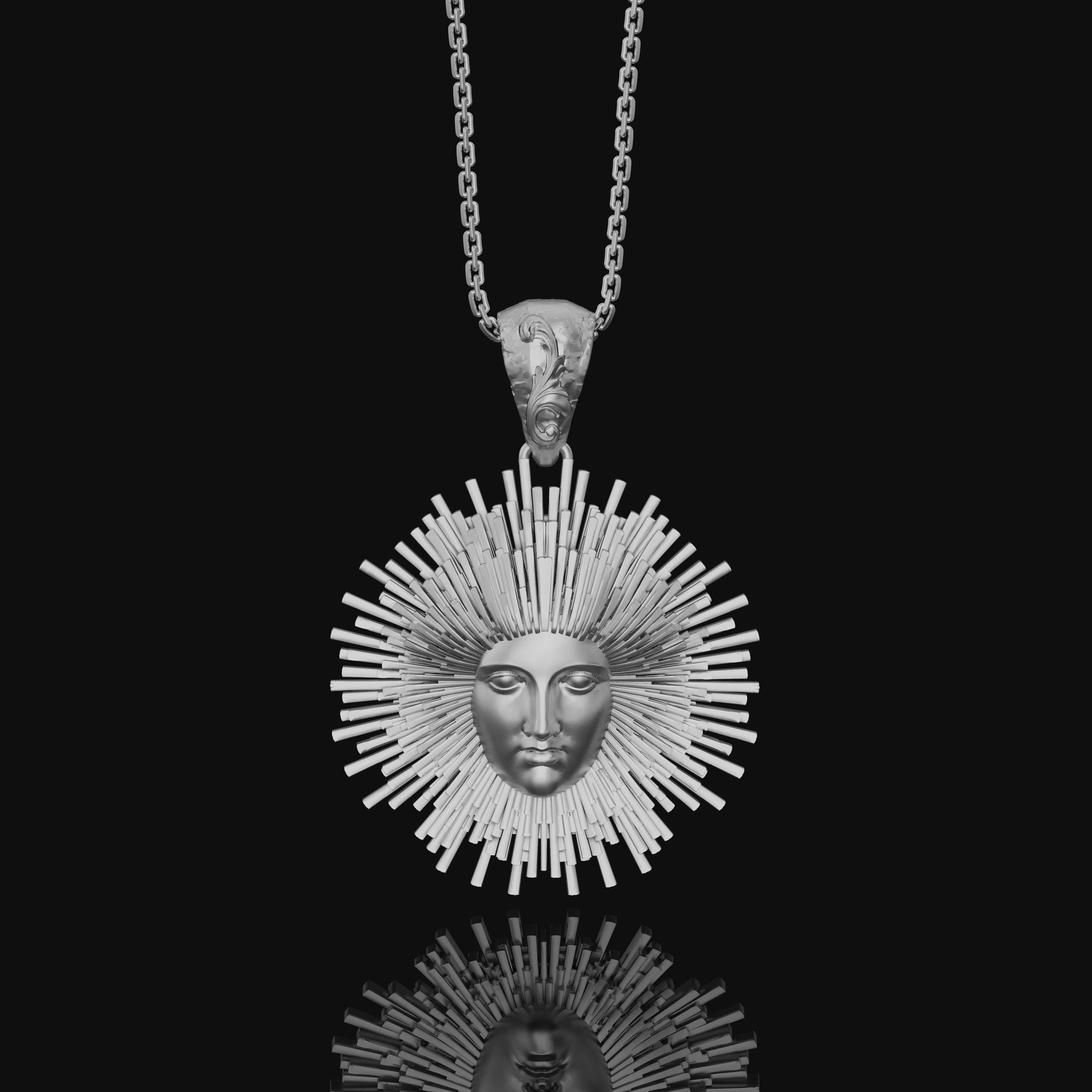 Greek Pendant, Helios Necklace, Sun God, God Of The Sun, Vergina Sun Pendant, Greek God, Silver Sun Pendant, Gold Sun Pendant Polished Finish