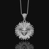 Greek Pendant, Helios Necklace, Sun God, God Of The Sun, Vergina Sun Pendant, Greek God, Silver Sun Pendant, Gold Sun Pendant Polished Finish