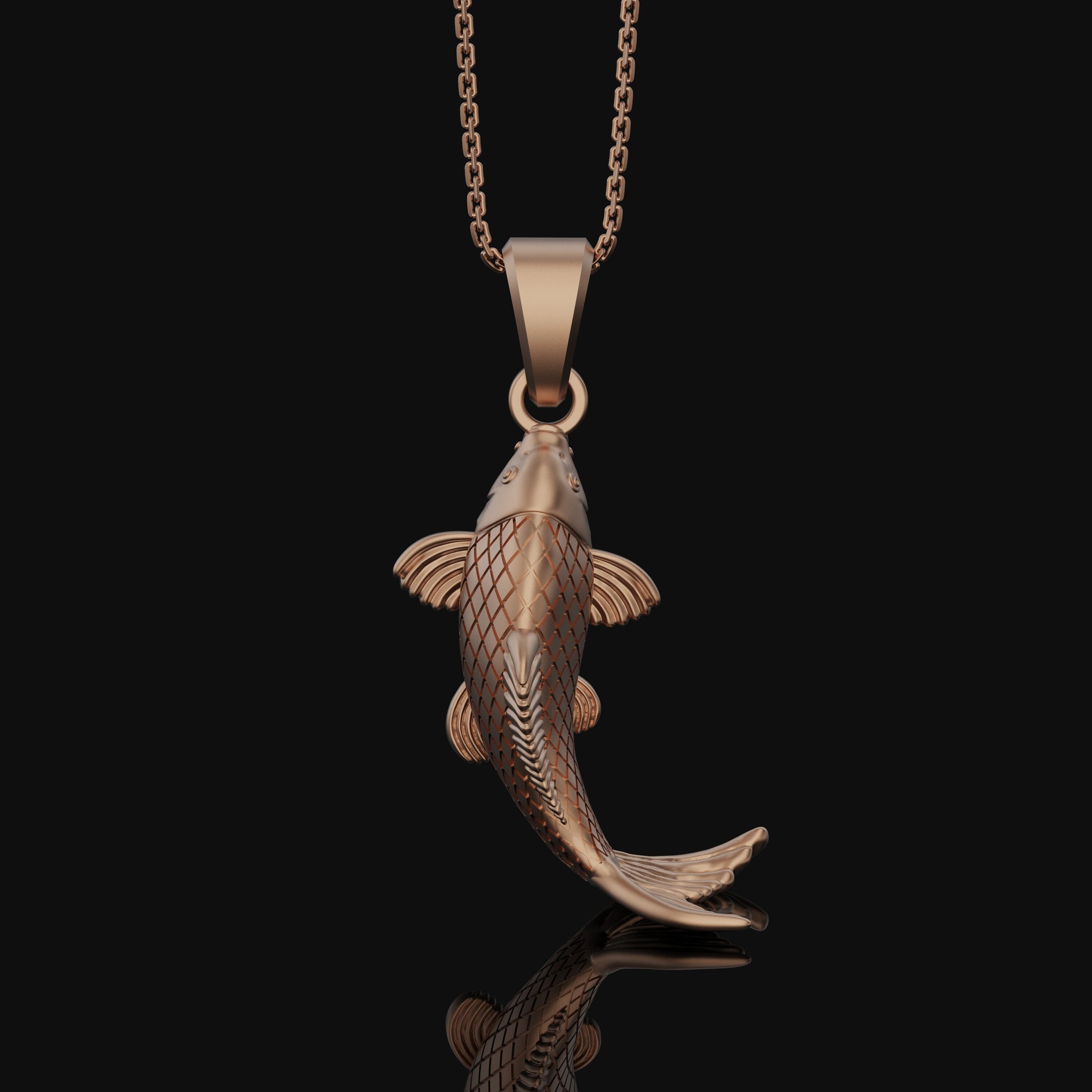 Japanese Koi Fish, Japanese Fish, Koi Fish Necklace, Christmas Gift For Her, Fish, Japanese Koi Fish Pendant, Women's Necklace Rose Gold Finish