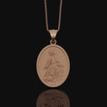 Bild in Galerie-Betrachter laden, Saint Rochus Necklace, Dog Protection, Christmas Gift, Personalized Gift, Silver Medallion, Christian Jewelry, Vintage Religious Necklace Rose Gold Matte
