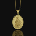 Bild in Galerie-Betrachter laden, Saint Rochus Necklace, Dog Protection, Christmas Gift, Personalized Gift, Silver Medallion, Christian Jewelry, Vintage Religious Necklace Gold Finish
