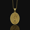 Load image into Gallery viewer, St Andrew Medal, Patron Saint Medal, Andrew The Apostle, Religious Medals Jewelry, Catholic Necklace, Confirmation Gift Gold Finish

