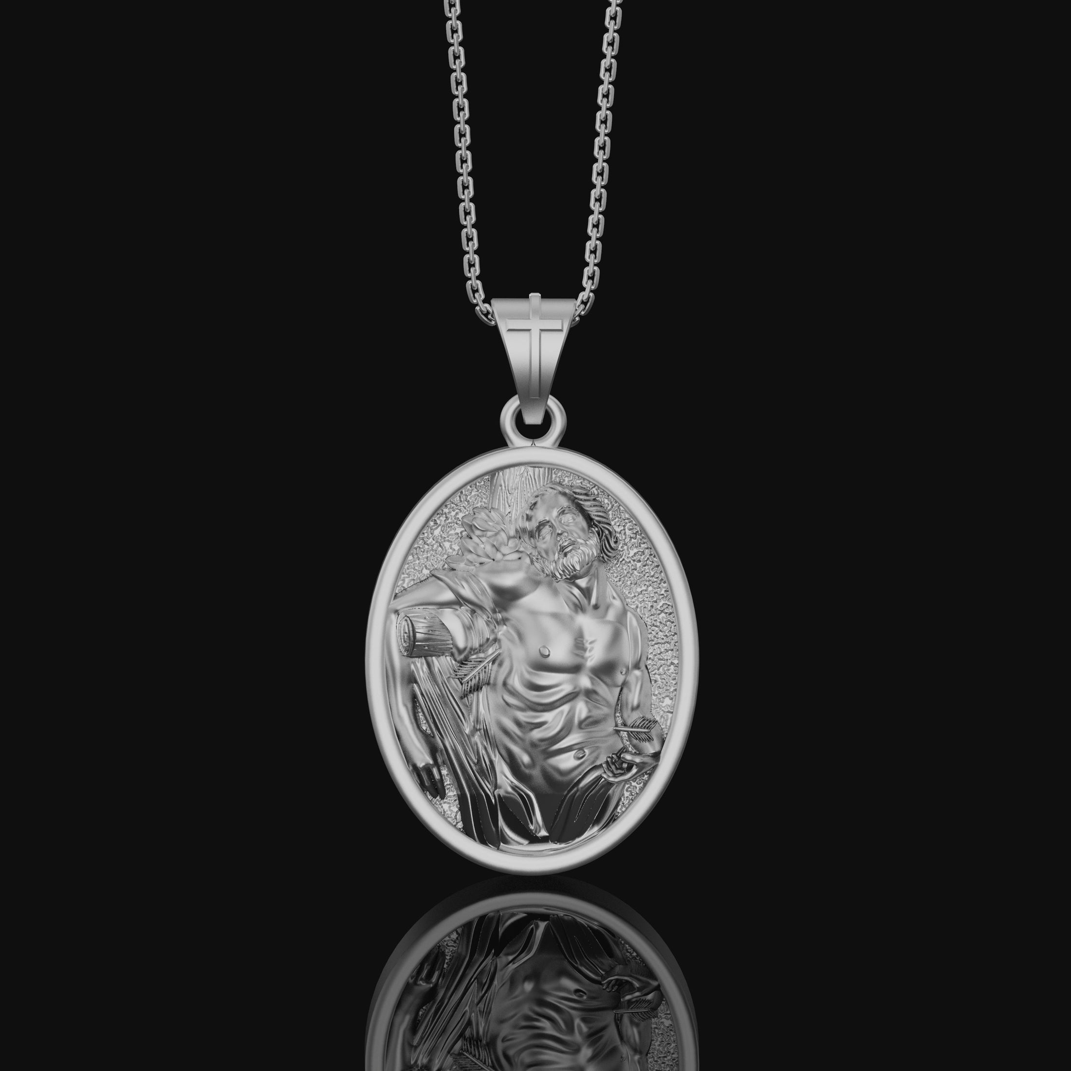 St Sebastian Christian Jewelry, Catholic Jewelry, Patron Saint, Men Catholic Gift, San Sebastiano, Patron Saint Medal, Christian Necklace