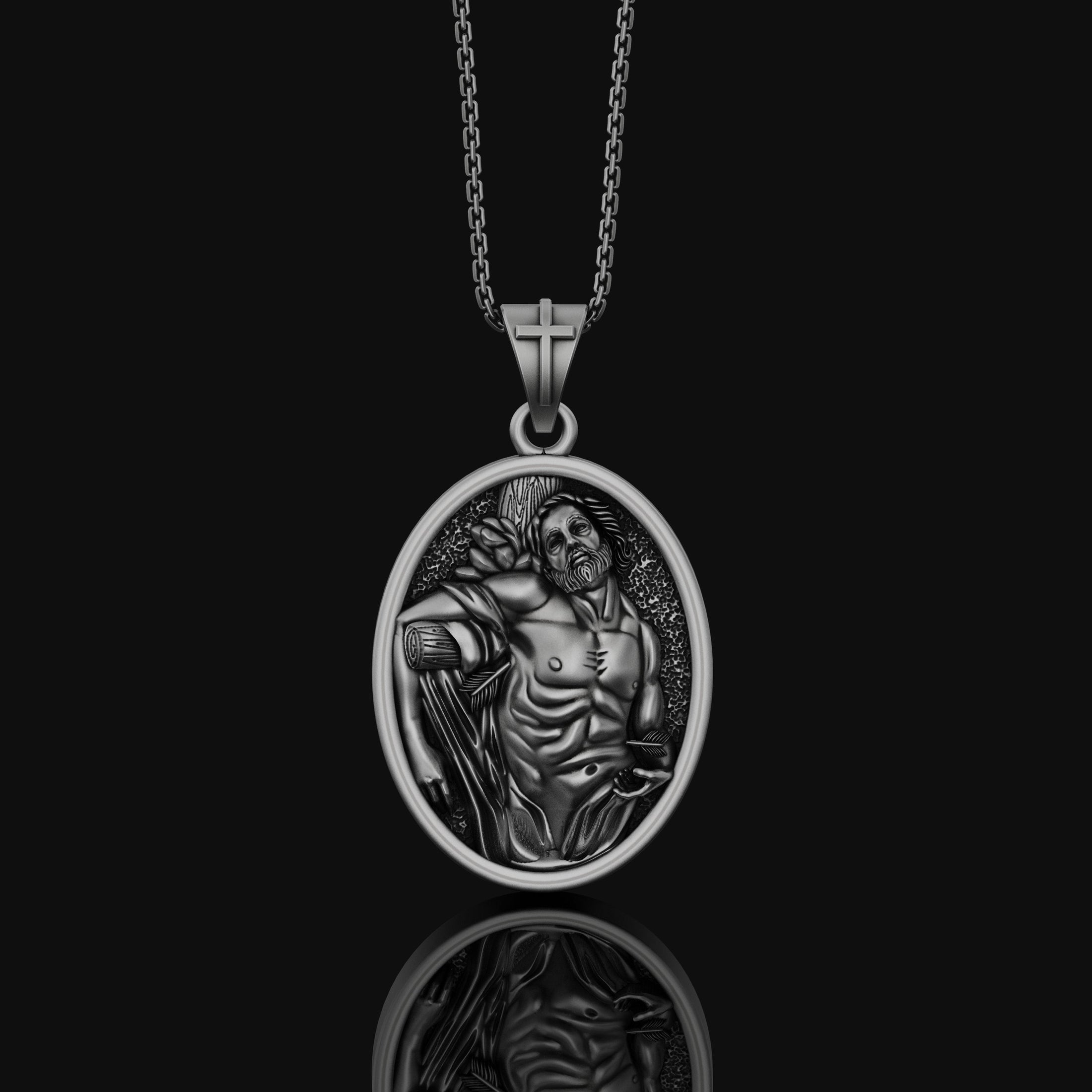 St Sebastian Christian Jewelry, Catholic Jewelry, Patron Saint, Men Catholic Gift, San Sebastiano, Patron Saint Medal, Christian Necklace