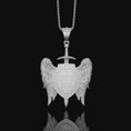 Bild in Galerie-Betrachter laden, Gods Warrior Medal, Saint Michael, Spiritual Protection from Satan Medallion, St Michael Pendant, Quis Ut Deus, St Michael Archangel Polished Finish
