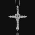 Load image into Gallery viewer, Gothic Cross Necklace, Christmas Gift, Biomechanical Cross, Men's Gothic Jewelry, Women's Cross, Gothic Christian Gift Polished Finish
