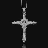 Gothic Cross Necklace, Christmas Gift, Biomechanical Cross, Men's Gothic Jewelry, Women's Cross, Gothic Christian Gift Polished Finish