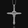 Load image into Gallery viewer, Gothic Cross Necklace, Christmas Gift, Biomechanical Cross, Men's Gothic Jewelry, Women's Cross, Gothic Christian Gift Polished Matte
