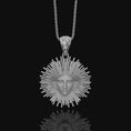 Load image into Gallery viewer, Greek Pendant, Helios Necklace, Sun God, God Of The Sun, Vergina Sun Pendant, Greek God, Silver Sun Pendant, Gold Sun Pendant Polished Matte
