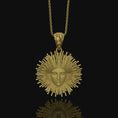 Load image into Gallery viewer, Greek Pendant, Helios Necklace, Sun God, God Of The Sun, Vergina Sun Pendant, Greek God, Silver Sun Pendant, Gold Sun Pendant Gold Matte
