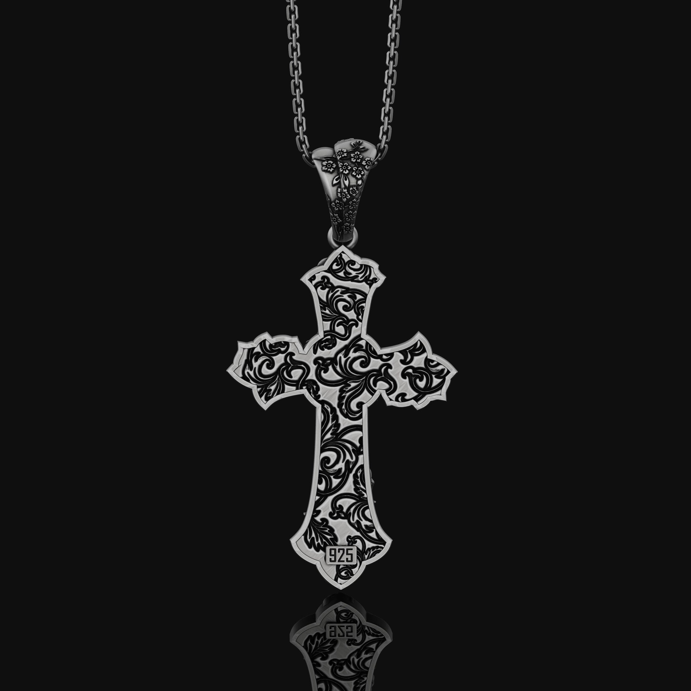 Chicano, Tattoo Style, Roses, Pattern, Skull, Cross, Pendant, Roses Pattern Pendant, Chicano Skull Cross, Tattoo Cross Pendant