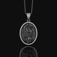 Load image into Gallery viewer, Phoenix Bird Necklace, Strength Medallion, Personalized Gift for Her, Women's Jewelry, Girlfriend Gift Ideas, Men's Phoenix Pendant Oxidized Finish
