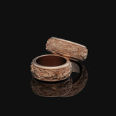 Phoenix Engraved Rotating Wedding Band Ring - Customizable Polished, Gold, Rose Gold, Matte Finishes, Engraving, Personalized Gift