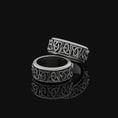Load image into Gallery viewer, Spinning Celtic Triquetra Viking Wedding Personalized Band, Engravable Inside, Symbol of Eternity & Strength
