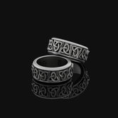 Spinning Celtic Triquetra Viking Wedding Personalized Band, Engravable Inside, Symbol of Eternity & Strength
