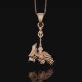 Paladin Hammer, Sword Pendant, Axe Necklace, Knight Accessory, Medieval Jewelry, Warrior Charm, Armory Amulet, Weapon Jewelry Rose Gold Finish