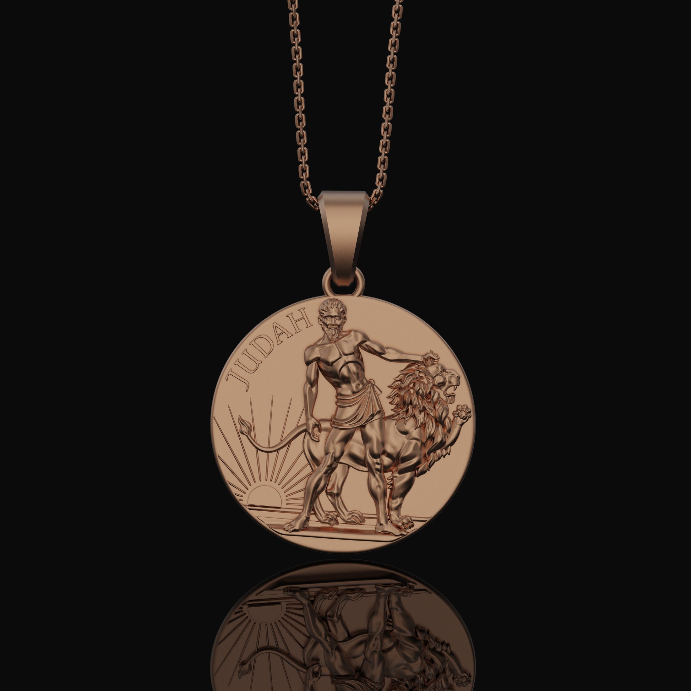 Christian Necklace, Lion of Judah, Coin Pendant, Biblical Symbol, King of Kings, Spiritual Token, Christian Gift Men's, Holy Scripture