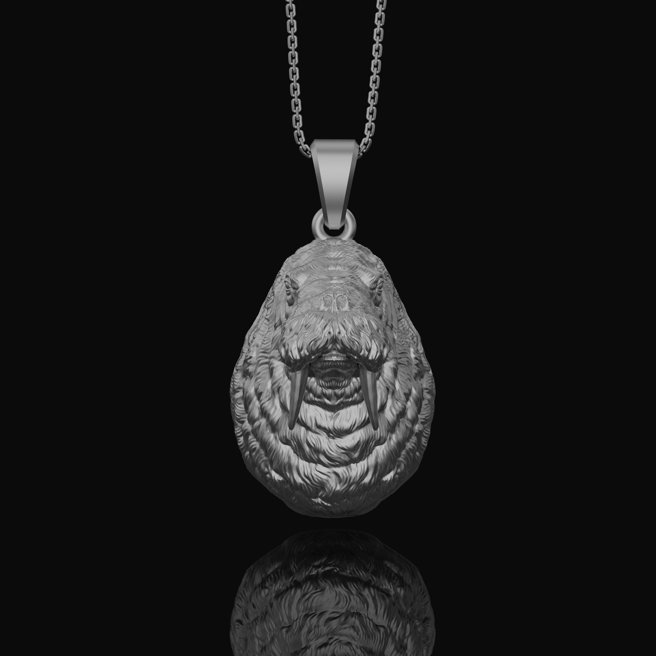 Morse Necklace, Walrus Charm, Arctic Jewelry, Marine Pendant, Sea Mammal, Oceanic, Nautical Gift, Animal Jewelry, Walrus Jewelry Polished Finish