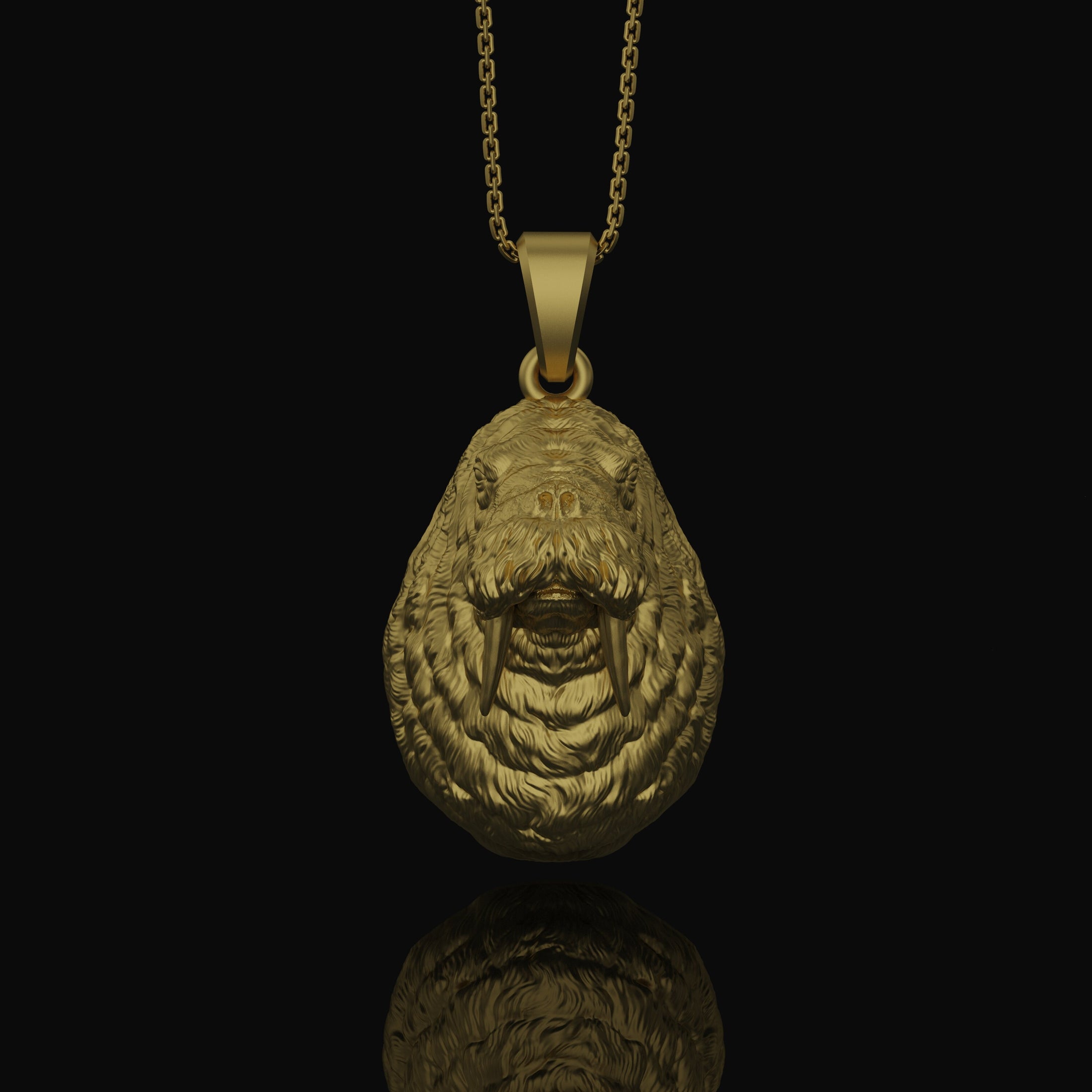 Morse Necklace, Walrus Charm, Arctic Jewelry, Marine Pendant, Sea Mammal, Oceanic, Nautical Gift, Animal Jewelry, Walrus Jewelry Gold Finish