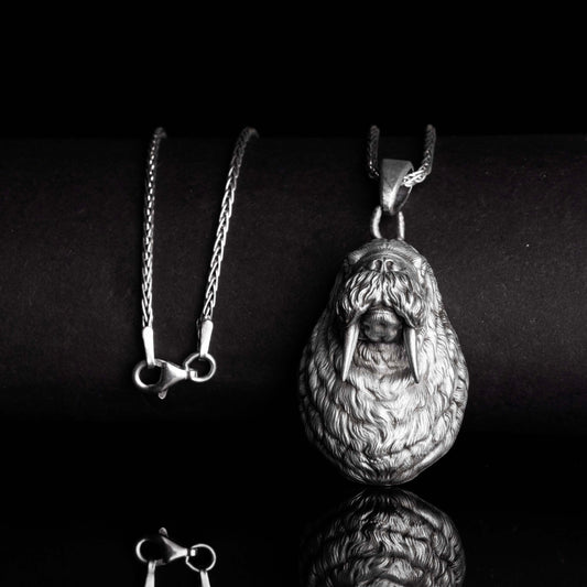Morse Necklace, Walrus Charm, Arctic Jewelry, Marine Pendant, Sea Mammal, Oceanic, Nautical Gift, Animal Jewelry, Walrus Jewelry Oxidized Finish