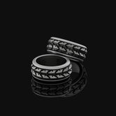 Rotating Arrow Head Band Ring - Unique Tribal Spin Design, Sleek Warrior Style, Modern Directional Jewelry for Archers