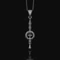 Load image into Gallery viewer, Silver Ankh Key Spear Charm Necklace - Elegant Ancient Egyptian Style, Spiritual Life Symbol, Warrior Inspired Jewelry Oxidized Finish
