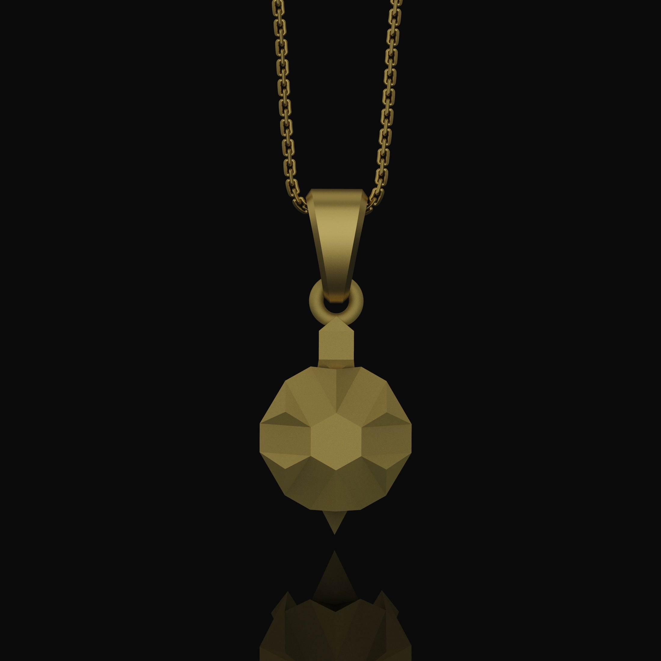 Origami Tortoise Charm Necklace - Silver Geometrical Pendant, Elegant Folded Turtle Design, Unique Artistic Jewelry Gold Matte