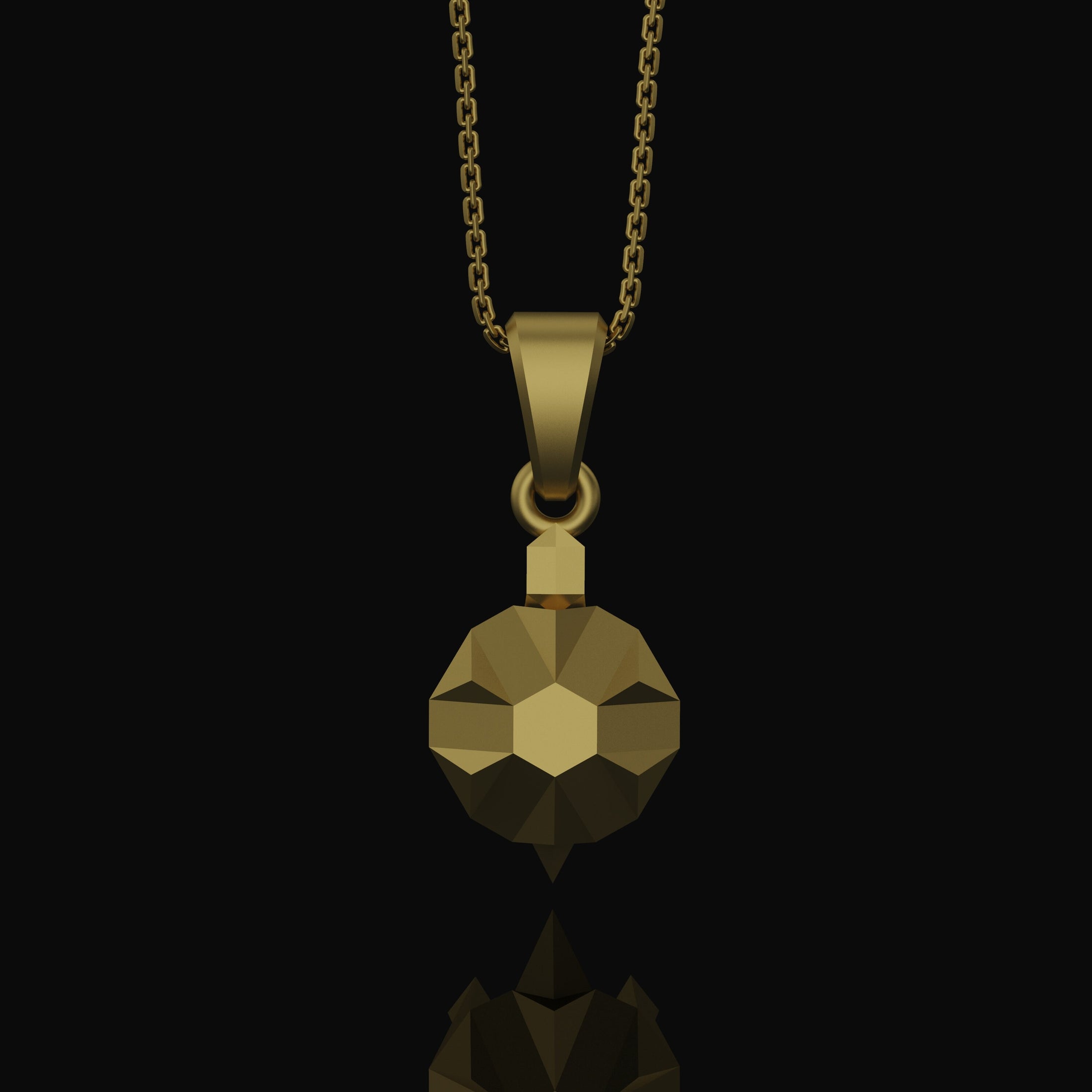 Origami Tortoise Charm Necklace - Silver Geometrical Pendant, Elegant Folded Turtle Design, Unique Artistic Jewelry Gold Finish