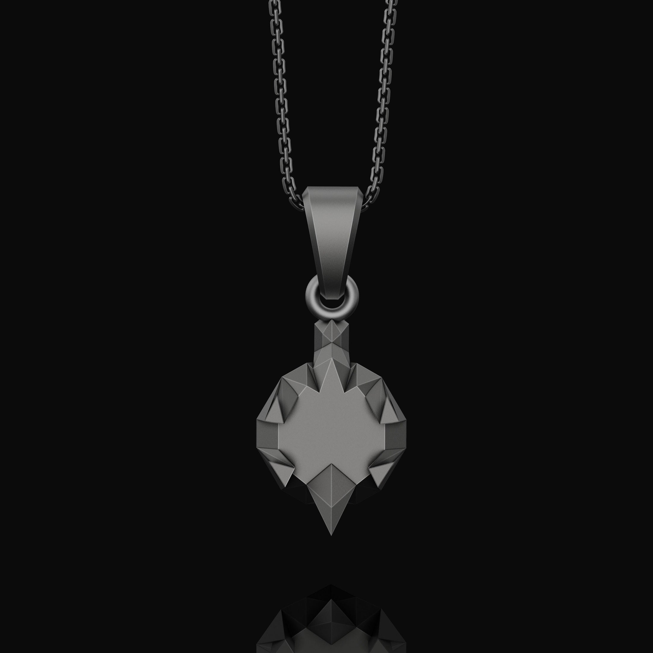 Origami Tortoise Charm Necklace - Silver Geometrical Pendant, Elegant Folded Turtle Design, Unique Artistic Jewelry