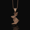 Load image into Gallery viewer, Origami Rabbit Charm Necklace - Elegant Silver Pendant, Chic Folded Bunny Design, Perfect Artistic Gift for Her Rose Gold Matte
