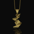 Load image into Gallery viewer, Origami Rabbit Charm Necklace - Elegant Silver Pendant, Chic Folded Bunny Design, Perfect Artistic Gift for Her Gold Finish
