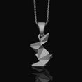 Load image into Gallery viewer, Origami Rabbit Charm Necklace - Elegant Silver Pendant, Chic Folded Bunny Design, Perfect Artistic Gift for Her Polished Finish
