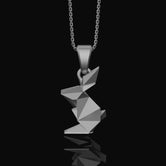 Origami Rabbit Charm Necklace - Elegant Silver Pendant, Chic Folded Bunny Design, Perfect Artistic Gift for Her Polished Finish