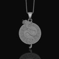 Load image into Gallery viewer, Yin Yang Dragon Necklace - Chinese Serpent Mythical Creature, Embroidered Patch Design, Elegant Yin Yang Symbol Jewelry
