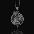 Load image into Gallery viewer, Yin Yang Dragon Necklace - Chinese Serpent Mythical Creature, Embroidered Patch Design, Elegant Yin Yang Symbol Jewelry

