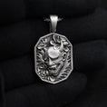 Load image into Gallery viewer, Hannya Necklace, Necklace For Men, Hannya Pendant, Demon, Hannya, Samurai Mask Pendant, Oni Necklace, Japanese Mythology
