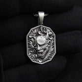 Hannya Necklace, Necklace For Men, Hannya Pendant, Demon, Hannya, Samurai Mask Pendant, Oni Necklace, Japanese Mythology