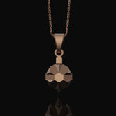 Origami Tortoise Charm Necklace - Silver Geometrical Pendant, Elegant Folded Turtle Design, Unique Artistic Jewelry Rose Gold Finish