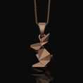 Load image into Gallery viewer, Origami Rabbit Charm Necklace - Elegant Silver Pendant, Chic Folded Bunny Design, Perfect Artistic Gift for Her Rose Gold Finish
