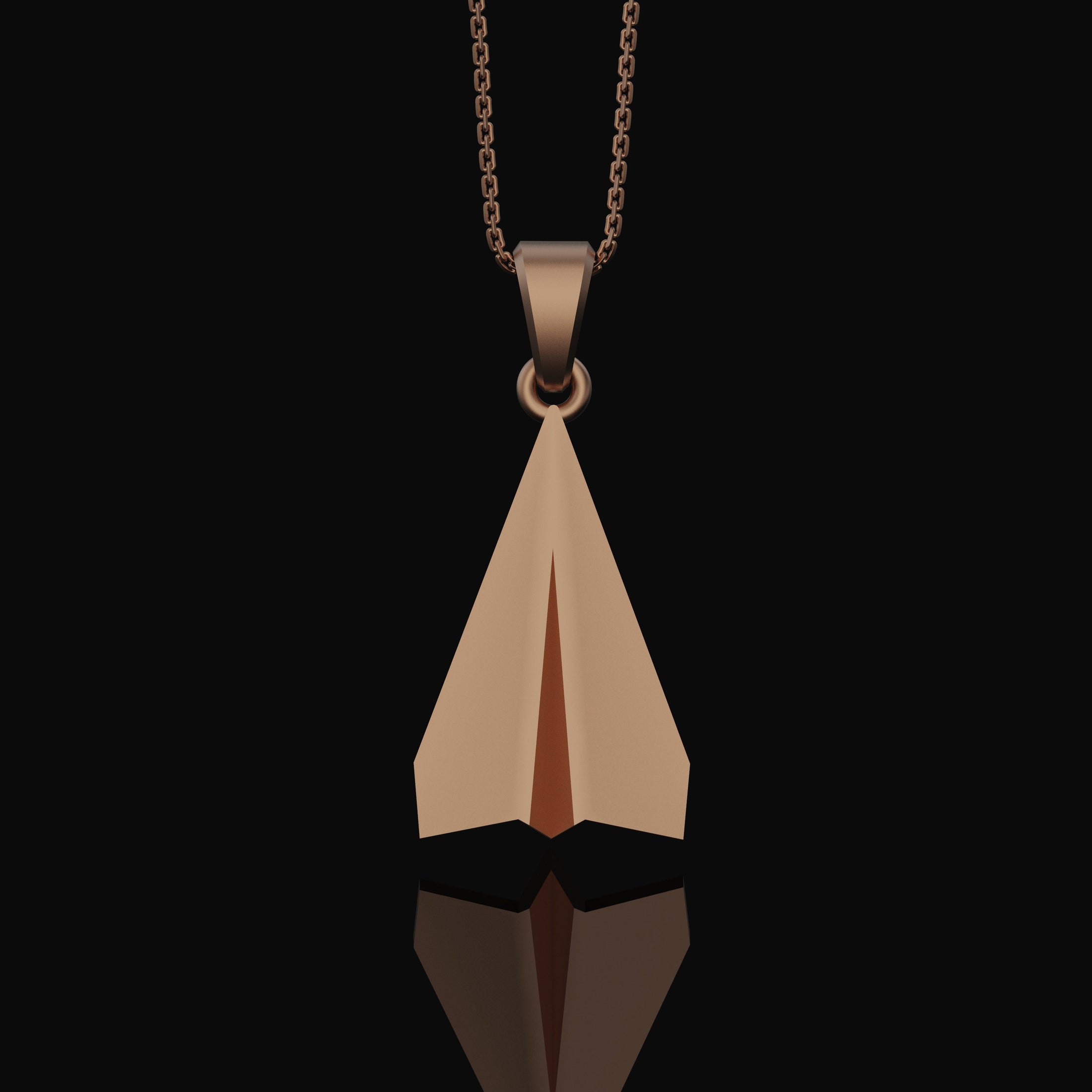 Origami Airplane Pendant - Elegant Geometrical Aviator Necklace, Chic Pilot Gift, Artistic Silver Aircraft Jewelry