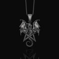 Bild in Galerie-Betrachter laden, Pentagram Dragon Necklace - Wiccan Gothic Dragon Pendant, Starry Pentacle Charm, Mystical Dragon Jewelry, Enchanted Amulet
