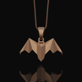 Silver Origami Bat Necklace - Unique Gothic Nocturnal Pendant, Elegant Folded Bat Charm, Perfect Dark Style Gift for Him