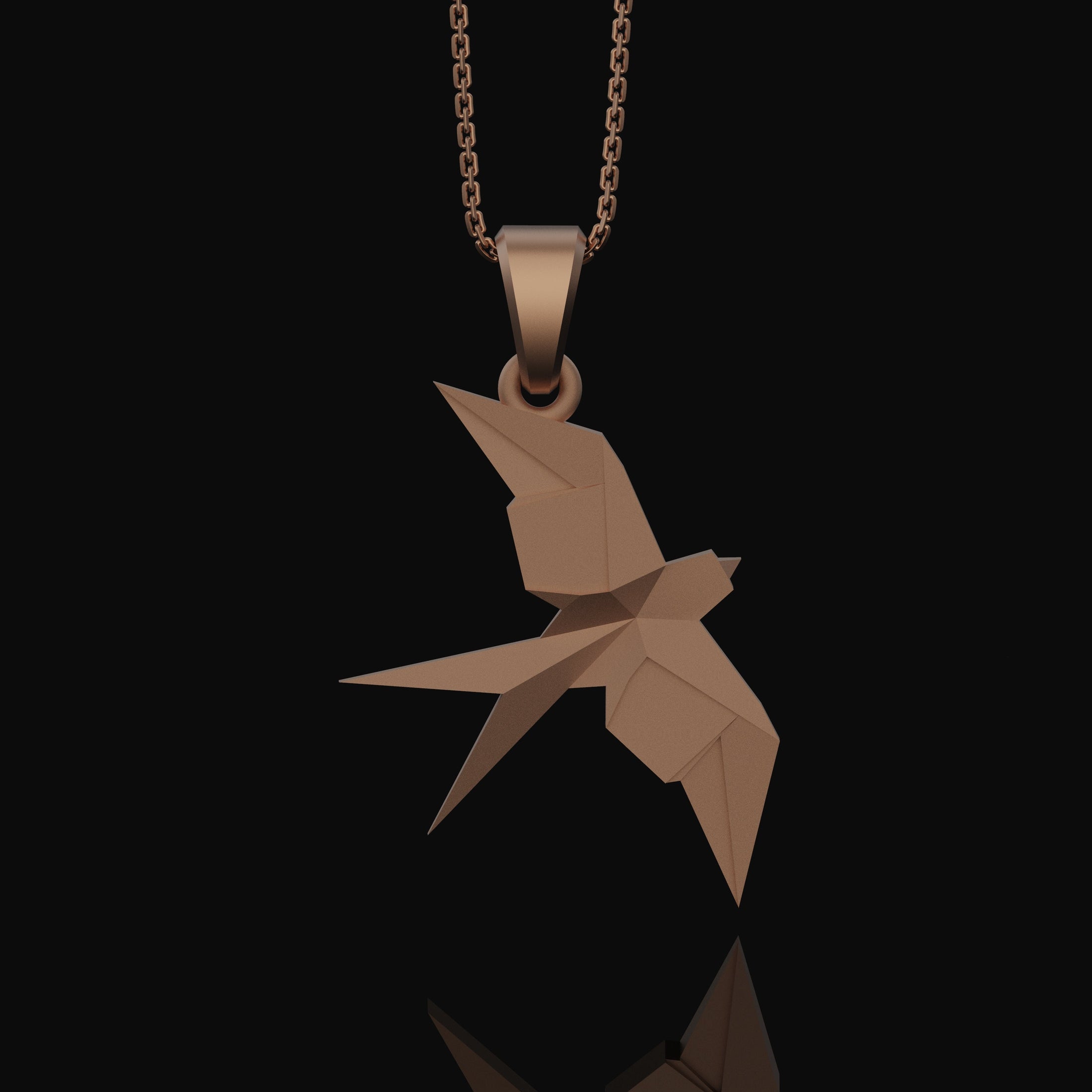 Silver Origami Swallow Necklace - Elegant Folded Bird Pendant, Artistic Nature Jewelry, Perfect Delicate Gift for Her