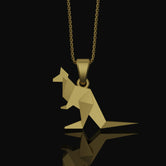 Silver Origami Kangaroo Necklace - Unique Australian Wildlife Pendant, Artistic Nature Inspired, Elegant Gift for Animal Lovers