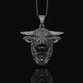 Load image into Gallery viewer, Silver Buffalo Head Necklace - Elegant Bison Head Pendant, Rustic Wildlife Jewelry, Nature Inspired Western Style Accessory
