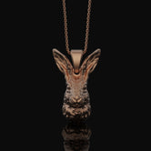 Silver Rabbit Head Necklace - Elegant Bunny Pendant, Whimsical Woodland Animal Charm, Cute and Nature-Inspired Rabbit Jewelry
